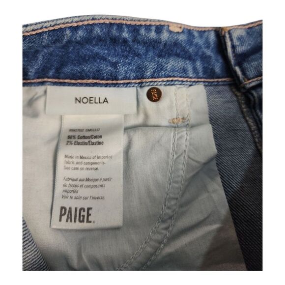 PAIGE Jeans Women's 27 Noella Relaxed Straight Leg Jeans Distressed Cropped - Picture 5 of 11